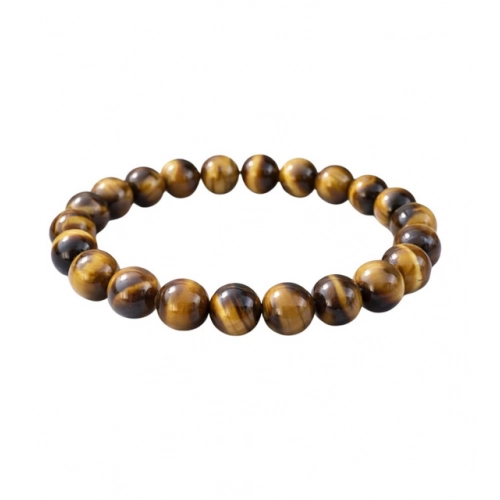 Generic Natural Crystal 8mm Tiger Eye Bracelet  (Brown)