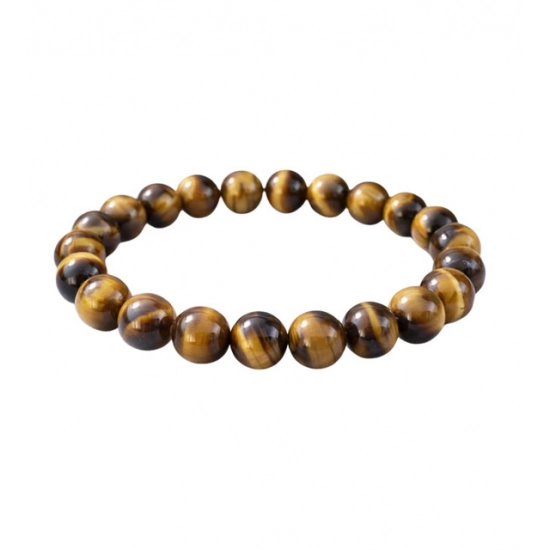 Generic Natural Crystal 8mm Tiger Eye Bracelet  (Brown)