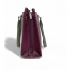 Generic Women's Polyurethane Solid Structured Shoulder Tote Handbag (Burgundy-Gray)