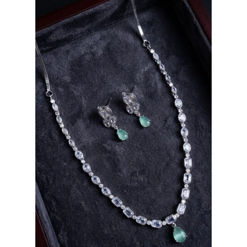 Generic Women's Brass Silver Plated Necklace set (Turquoise) Generic Women's Brass Silver Plated Necklace set (Turquoise)