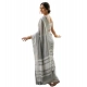 Generic Women's Linen Striped Saree With Unstitched Blouse 5.5Mtr (Gray) Generic Women's Linen Striped Saree With Unstitched Blouse 5.5Mtr (Gray)