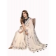 Generic Women's Linen Cotton Printed Saree With Unstitched Blouse 5.5Mtr (Off White) Generic Women's Linen Cotton Printed Saree With Unstitched Blouse 5.5Mtr (Off White)
