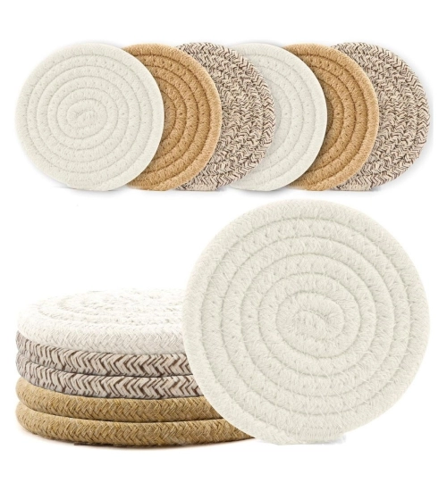 Generic Cotton Rope Drink Coasters 6 Pcs Set (Multicolor) Generic Cotton Rope Drink Coasters 6 Pcs Set (Multicolor)
