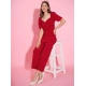 Generic Women's Polyester Lycra Solid Puff Sleeve Jumpsuit (Red) Generic Women's Polyester Lycra Solid Puff Sleeve Jumpsuit (Red)