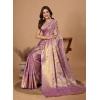 Generic Women's Jacquard Saree With Unstitched Blouse 5.5Mtr (Multicolor)
