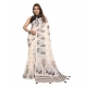 Generic Women's Linen Cotton Printed Saree With Unstitched Blouse 5.5Mtr (Off White) Generic Women's Linen Cotton Printed Saree With Unstitched Blouse 5.5Mtr (Off White)
