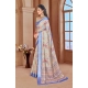 Generic Women's Printed Cotton Linen Saree withPrinted  Saree With Unstitched Blouse (Beige, 5-6Mtrs)