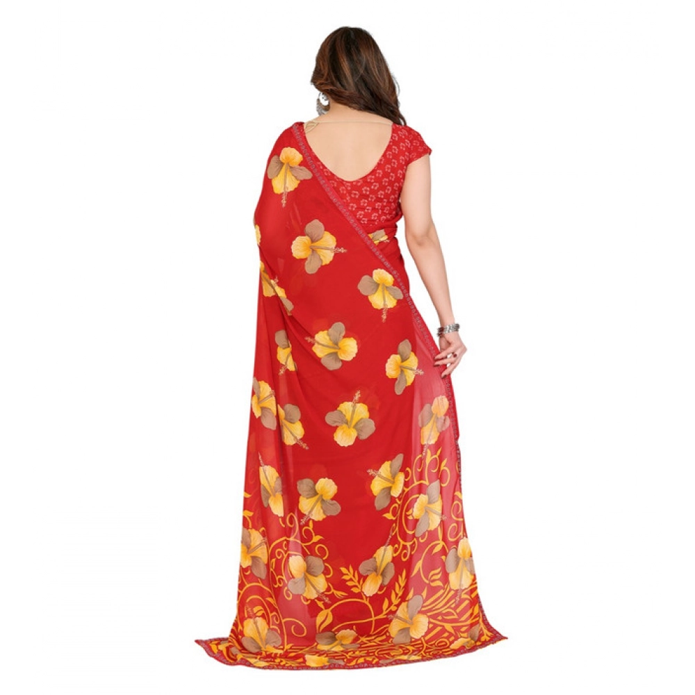 Generic Women's Georgette Printed Saree With Unstitched Blouse 5.5Mtr (Orange) Generic Women's Georgette Printed Saree With Unstitched Blouse 5.5Mtr (Orange)