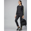 Generic Women's Cotton Solid Long Sleeves Tracksuit (Dark Grey - Green)