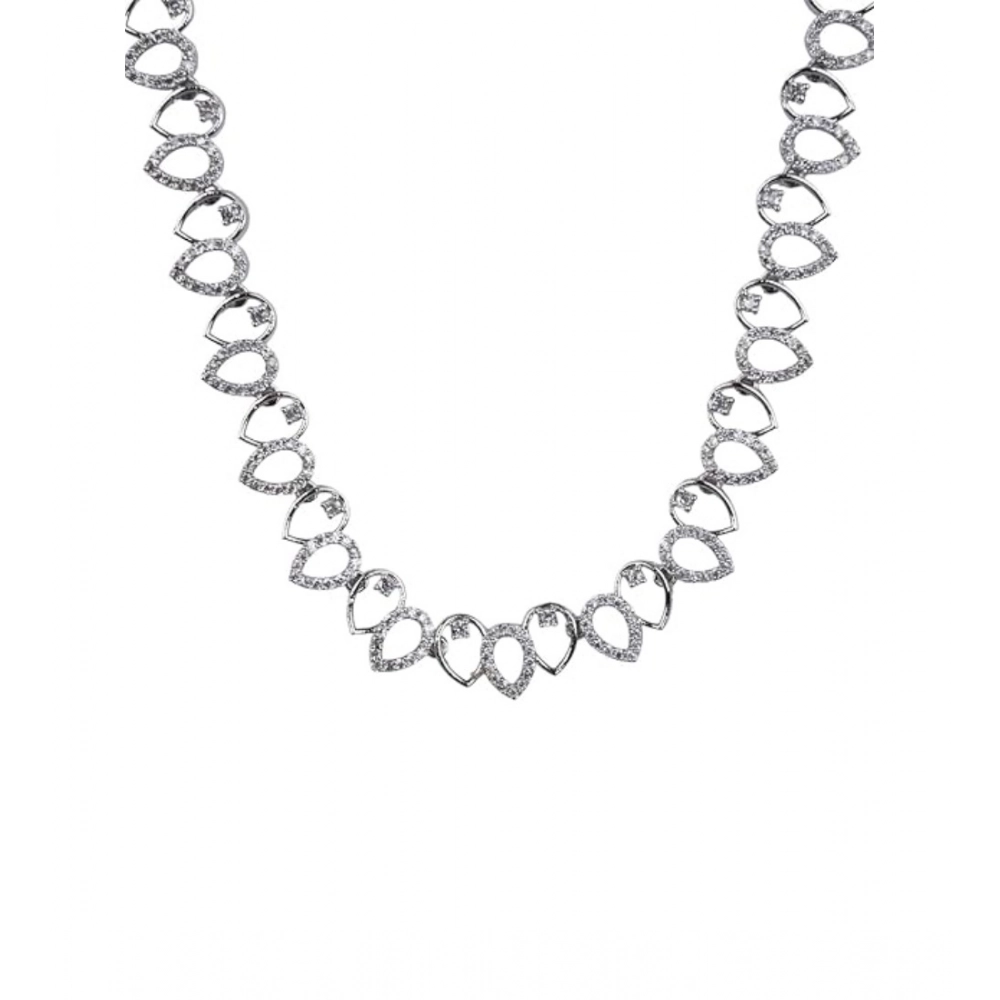 Generic Women's Brass Silver Plated Necklace set (Silver) Generic Women's Brass Silver Plated Necklace set (Silver)