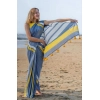 Generic Women's Linen Printed Saree With Unstitched Blouse 5.5Mtr (Blue)