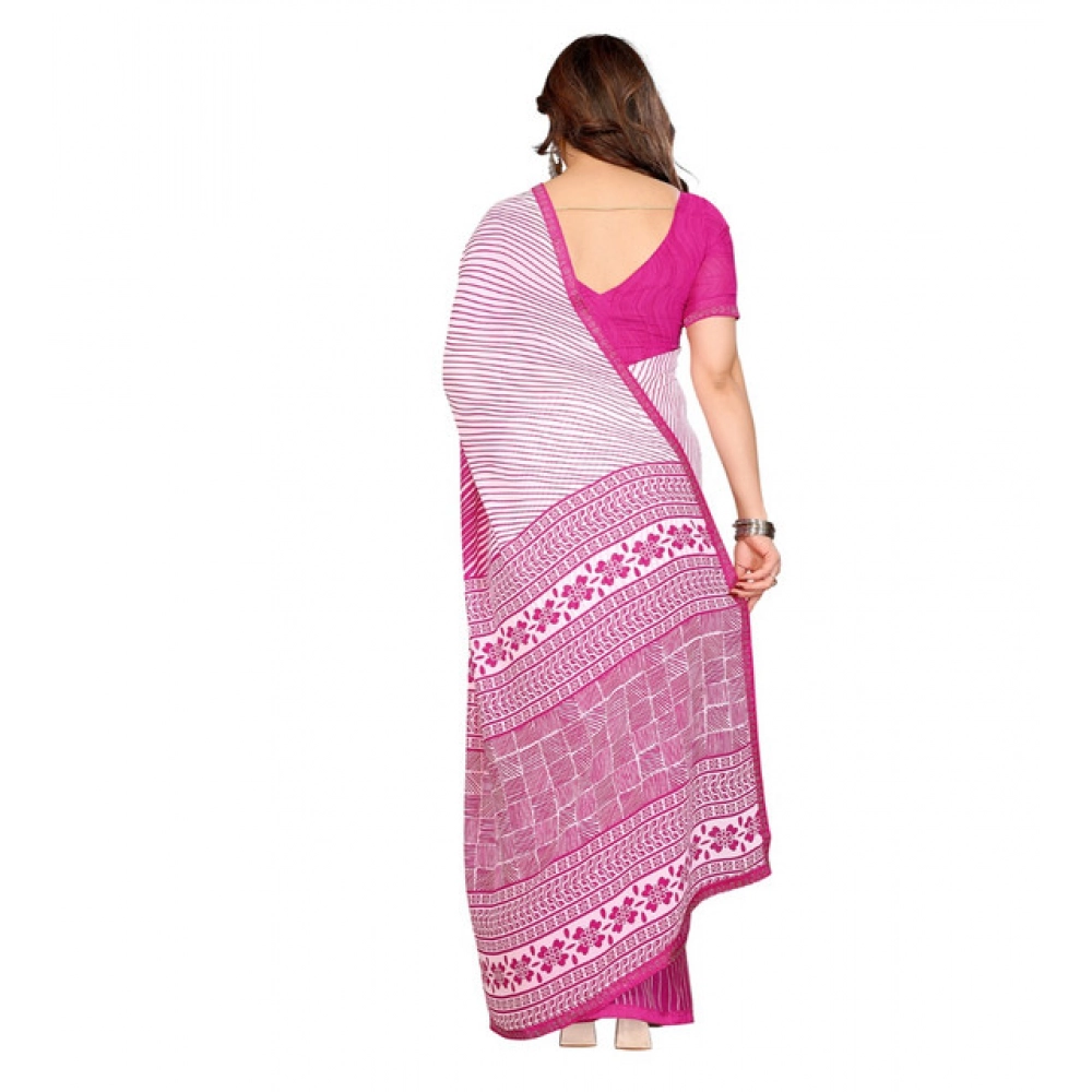 Generic Women's Georgette Printed Saree With Unstitched Blouse 5.5Mtr (Pink) Generic Women's Georgette Printed Saree With Unstitched Blouse 5.5Mtr (Pink)