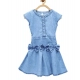 Generic Girl's Denim Embellished Cap Sleeve bow Dress (Light Blue) Generic Girl's Denim Embellished Cap Sleeve bow Dress (Light Blue)