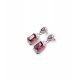 Generic Women's Brass Silver Plated Drop Earrings (Red) Generic Women's Brass Silver Plated Drop Earrings (Red)