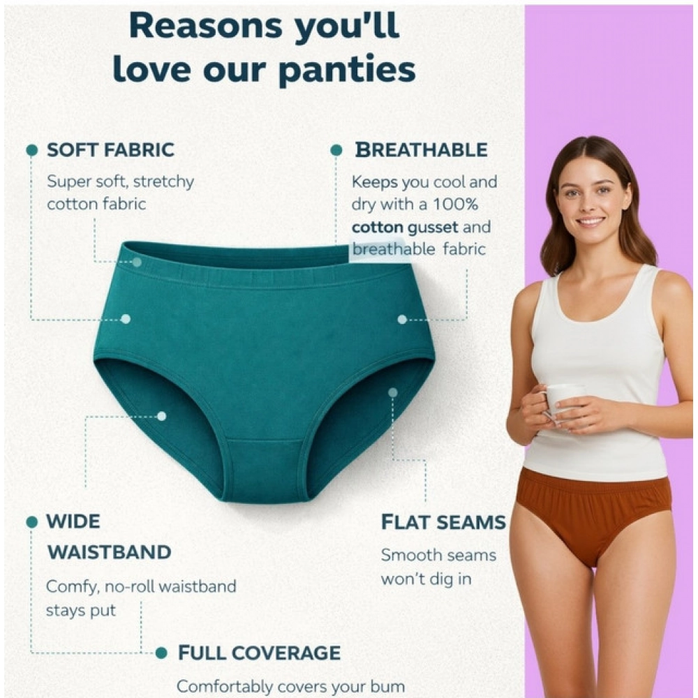 Generic Pack of_12 Women's Cotton Solid Hipster Panty (Multicolor) Generic Pack of_12 Women's Cotton Solid Hipster Panty (Multicolor)