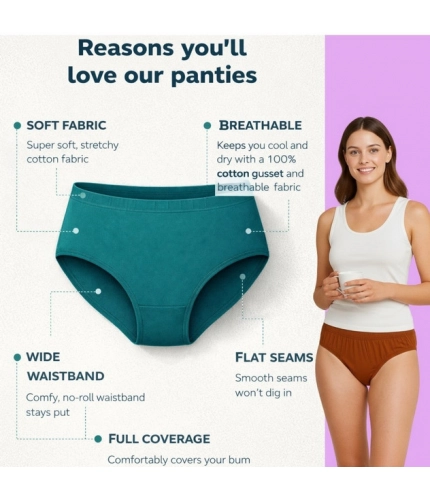 Generic Pack of_12 Women's Cotton Solid Hipster Panty (Multicolor)