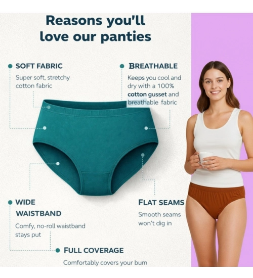 Generic Pack of_12 Women's Cotton Solid Hipster Panty (Multicolor) Generic Pack of_12 Women's Cotton Solid Hipster Panty (Multicolor)