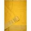 Generic Women's Cotton Blend Checkered Saree With Unstitched Blouse 5.5Mtr (Yellow)