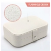 Generic PU Leather Solid Jewelry Storage Box (White-Cream)