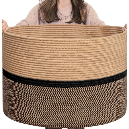 Generic Cotton Dori 16x14 Inch Storage Basket For Clothes With Out Lid (Beige-Beige-Black) Generic Cotton Dori 16x14 Inch Storage Basket For Clothes With Out Lid (Beige-Beige-Black)