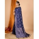Generic Women's Soft Silk Jacquard Saree With Unstitched Blouse 5.5Mtr (Navy Blue)