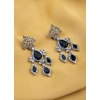 Generic Women's Brass Silver Plated Drop Earrings (Blue) Generic Women's Brass Silver Plated Drop Earrings (Blue)