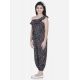 Generic Girl's Polyester Moss Floral Sleeveless Jumpsuit (Multicolor)