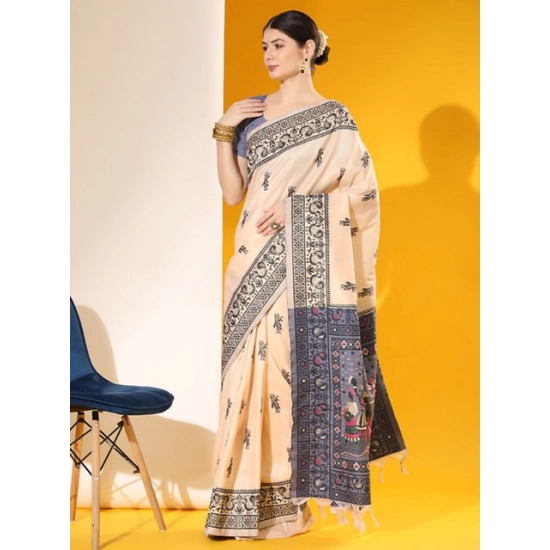 Generic Women's Raw_Silk Woven_Motif Saree With Unstitched Blouse 5.5Mtr (Off_White) Generic Women's Raw_Silk Woven_Motif Saree With Unstitched Blouse 5.5Mtr (Off_White)