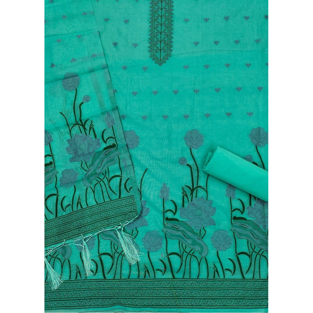 Generic Women's Banarasi Silk Printed Unstitched Salwar Suit Material With Dupatta (sea Green, 3Mtrs) Generic Women's Banarasi Silk Printed Unstitched Salwar Suit Material With Dupatta (sea Green, 3Mtrs)