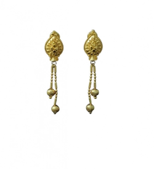 Generic Women's Pack of_2 Brass Gold-Plated Earrings (Gold)