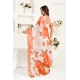 Generic Women's Linen Cotton Printed Ready To Wear Saree With Unstitched Blouse 5.5 Mtr (Orange)