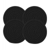 Generic Cotton Pack Of_2 Rope Drink Coasters 4 Pcs Set (Black)