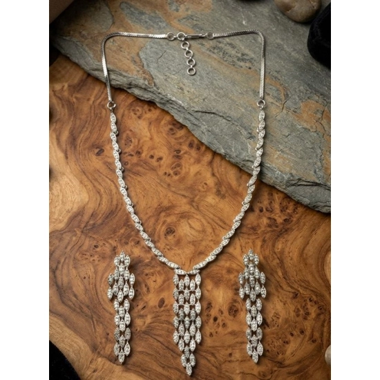 Generic Women's Brass Silver Plated Necklace set (Silver) Generic Women's Brass Silver Plated Necklace set (Silver)