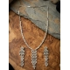Generic Women's Brass Silver Plated Necklace set (Silver)