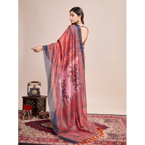 Generic Women's Semi Cotton Digital Print Saree With Unstitched Blouse 5.5Mtr (Peach) Generic Women's Semi Cotton Digital Print Saree With Unstitched Blouse 5.5Mtr (Peach)