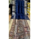 Generic Women's Tussar Silk Madhubani Saree With Unstitched Blouse 5.5Mtr (Blue)