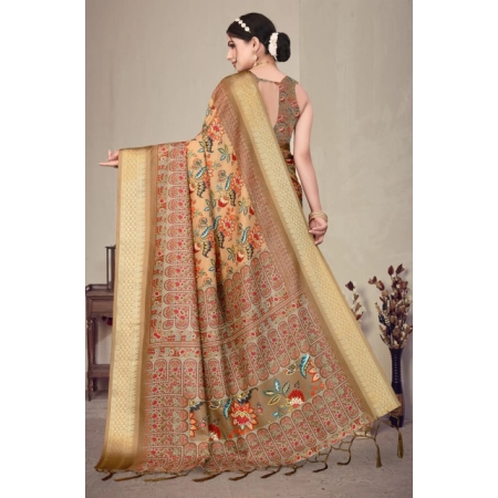 Generic Women's Cotton Silk Printed Saree With Unstitched Blouse 5.5Mtr (Peach) Generic Women's Cotton Silk Printed Saree With Unstitched Blouse 5.5Mtr (Peach)
