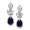 Generic Women's Brass Silver Plated Drop Earrings (Blue) Generic Women's Brass Silver Plated Drop Earrings (Blue)