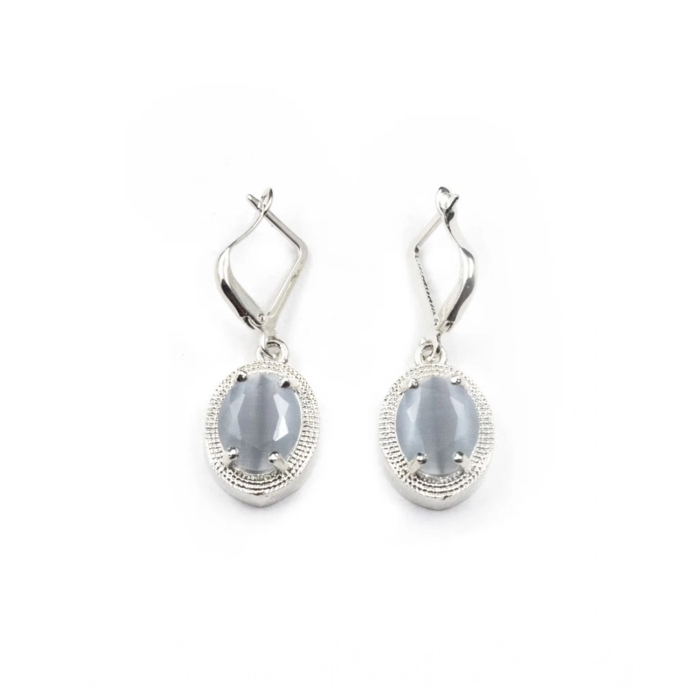 Generic Women's Brass Silver Plated Pendant Set (Grey)