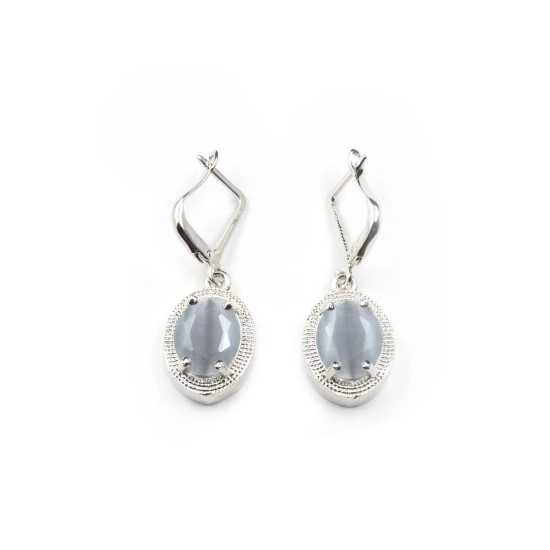 Generic Women's Brass Silver Plated Pendant Set (Grey)