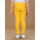 Generic Girl's Cotton Lycra Solid Elasticated Leggings (Yellow)