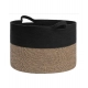 Generic Cotton Pack Of_1 16x14 Inch Storage Basket For Clothes With Out Lid (Black-Beige-Black)