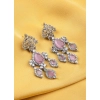 Generic Women's Brass Silver Plated Drop Earrings (Pink) Generic Women's Brass Silver Plated Drop Earrings (Pink)