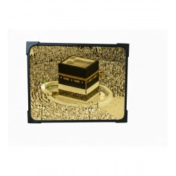 Wooden Macca Madina Haj Table Top "Allah Hu Akbar" Player (Multicolor)