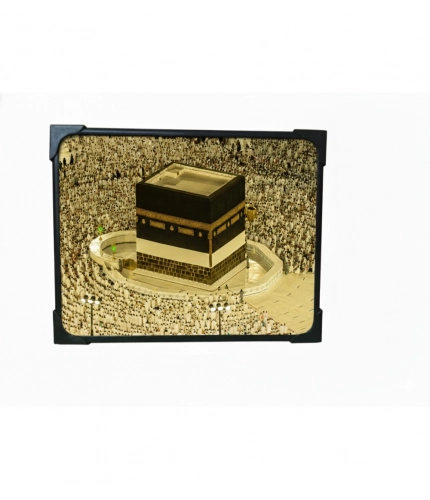 Generic Wooden Macca Madina Haj Table Top "Allah Hu Akbar" Player (Multicolor)