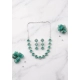 Generic Women's Brass Silver Plated Necklace set (Green) Generic Women's Brass Silver Plated Necklace set (Green)