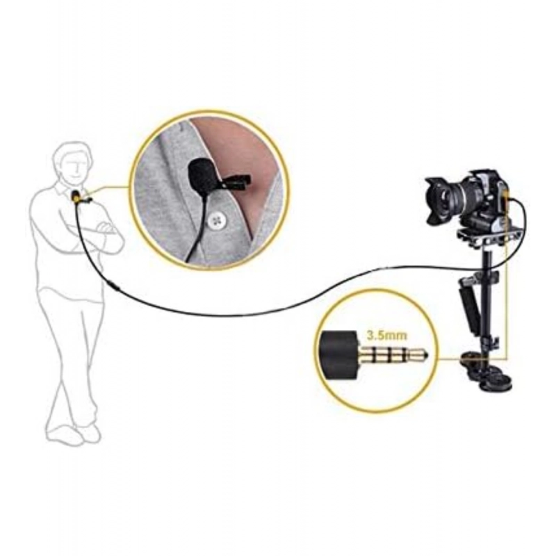 Generic Plastic BOYA BY-M1 Lavalier Condenser Microphone with 20ft Audio Cable