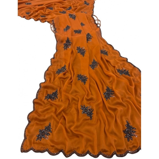 Generic Women's Viscose Silk Embroidered Saree With Unstitched Blouse 5.5Mtr (Orange) Generic Women's Viscose Silk Embroidered Saree With Unstitched Blouse 5.5Mtr (Orange)
