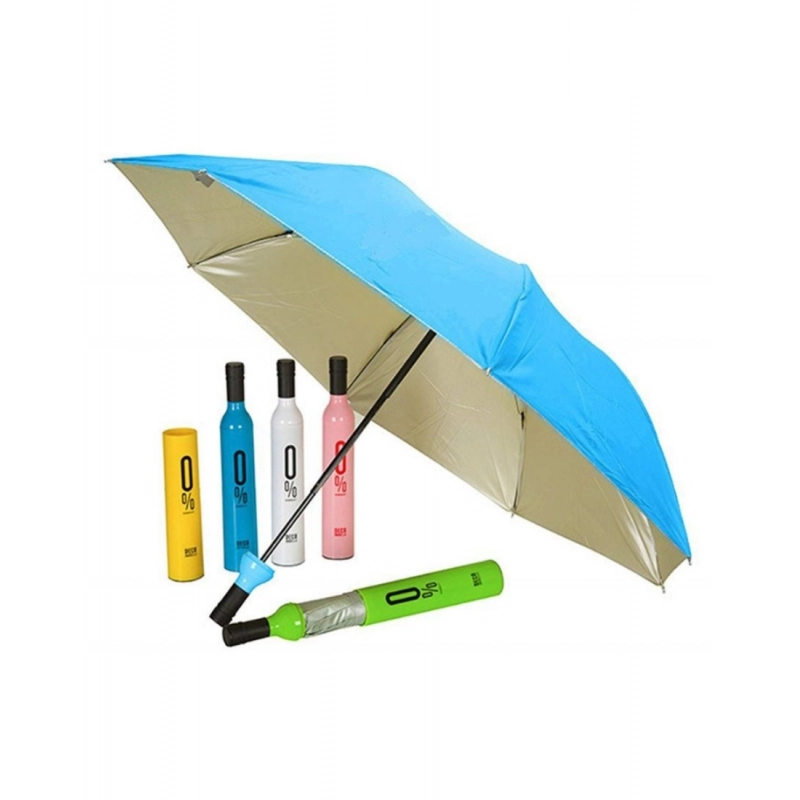 Generic Bottle-Shaped Umbrella – Compact Foldable Rain Protection (Color: Assorted )
