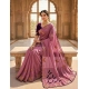 Generic Women's Star Georgette Embellished Saree With Unstitched Blouse 5.5Mtr (Dusty Purple-Blue)